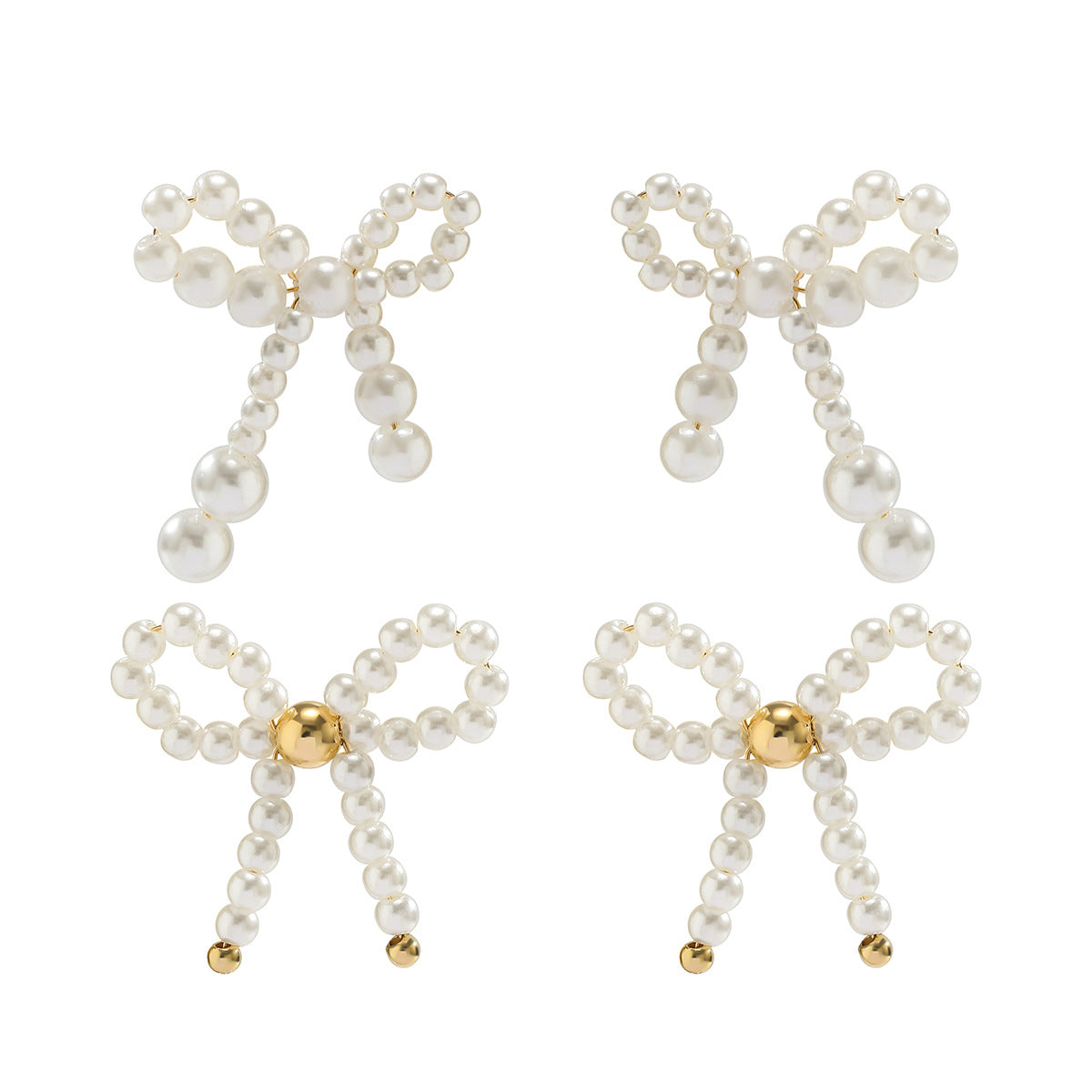 Wholesale Bowlon Earrings Imitation Pearl Bowearring Earrings